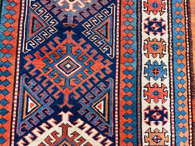 Antique Kazak Caucasian Gallery size rug-2880 - 8