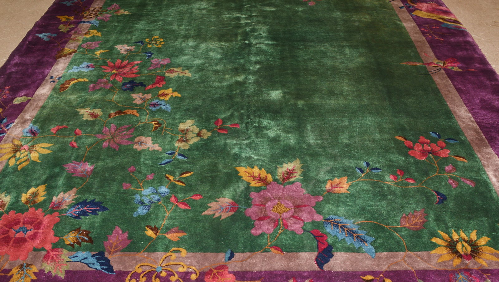 HAND KNOTTED WOOL ANTIQUES RUG - 2