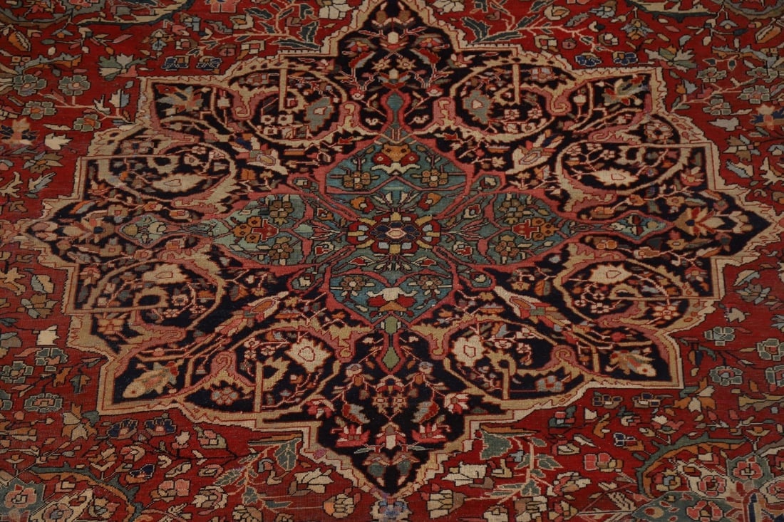 Pre-1900 Antique Sarouk Farahan Persian Vegetable Dye Rug 10x13 - 5