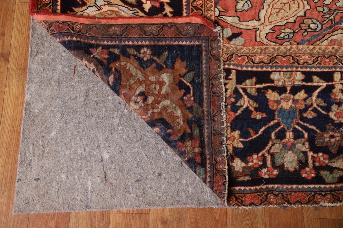 Pre-1900 Antique Sarouk Farahan Persian Vegetable Dye Rug 10x13 - 8