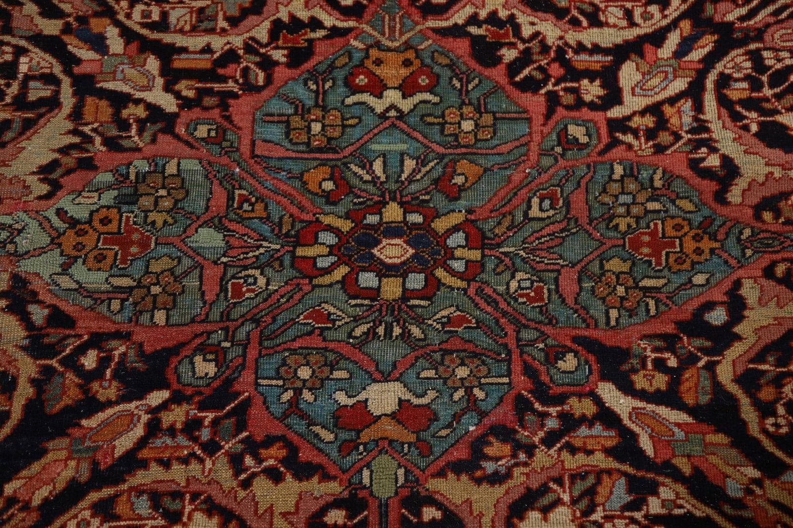 Pre-1900 Antique Sarouk Farahan Persian Vegetable Dye Rug 10x13 - 9