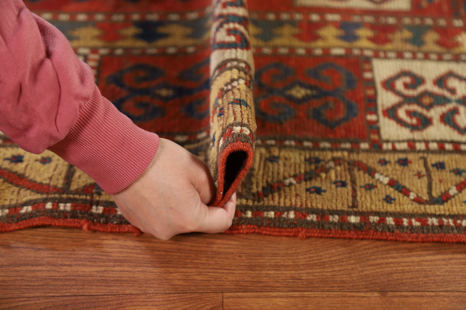 Pre-1900 Antique Vegetable Dye Kazak Persian Area Rug 6x9 - 19