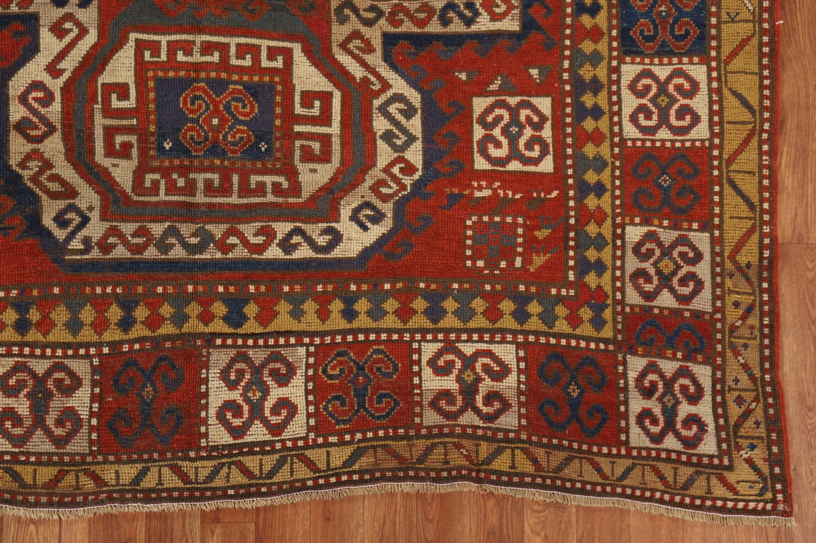 Pre-1900 Antique Vegetable Dye Kazak Persian Area Rug 6x9 - 7