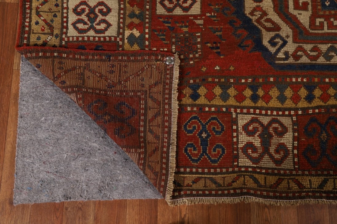 Pre-1900 Antique Vegetable Dye Kazak Persian Area Rug 6x9 - 8