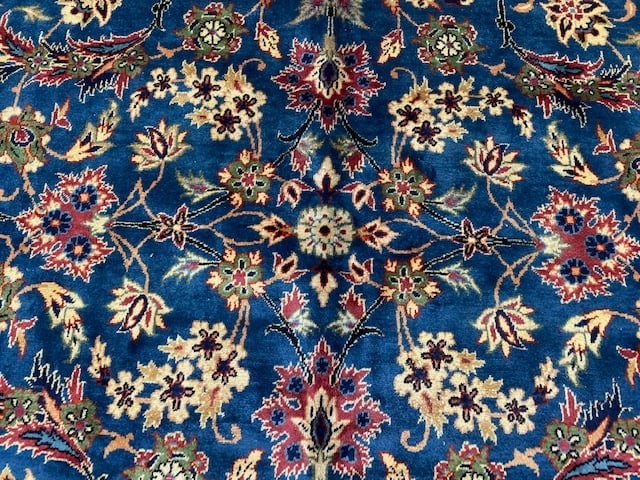 Singed Antique persian Yazd Kirman Rug-3491 - 6