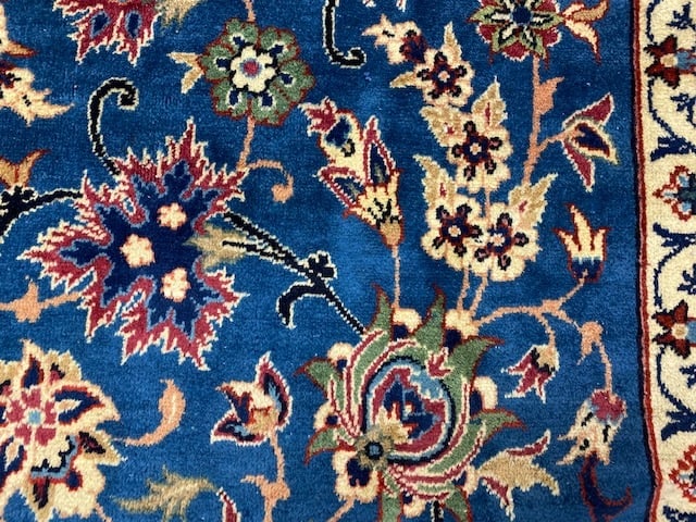 Singed Antique persian Yazd Kirman Rug-3491 - 7