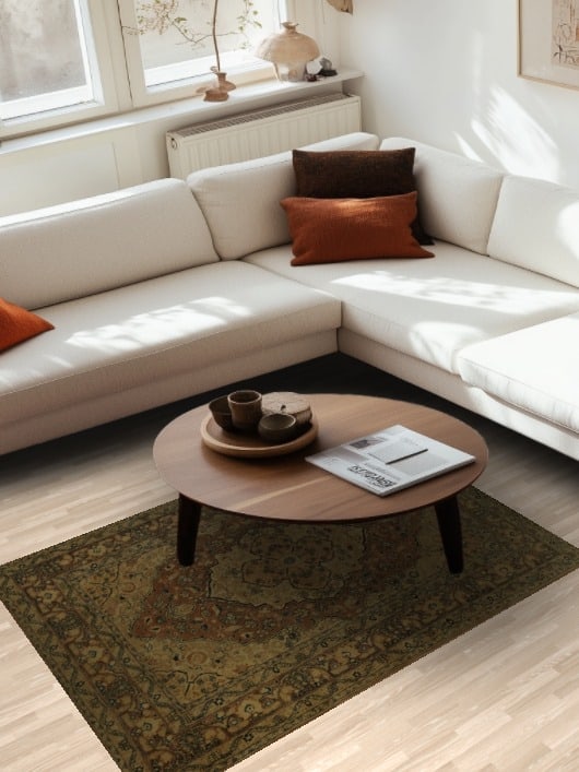 Pre-1900 Antique Vegetable Dye Tabriz Haj Jalili Persian Rug 4x6 - 2