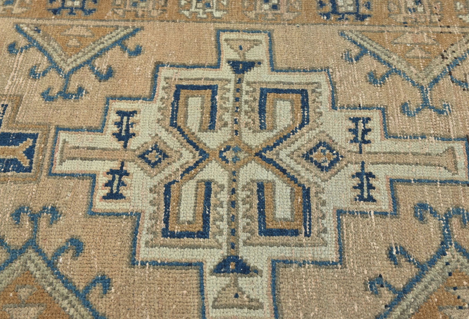 Semi Antique Geometric Tribal 3X9 Vintage Oriental Runner Rug - 6