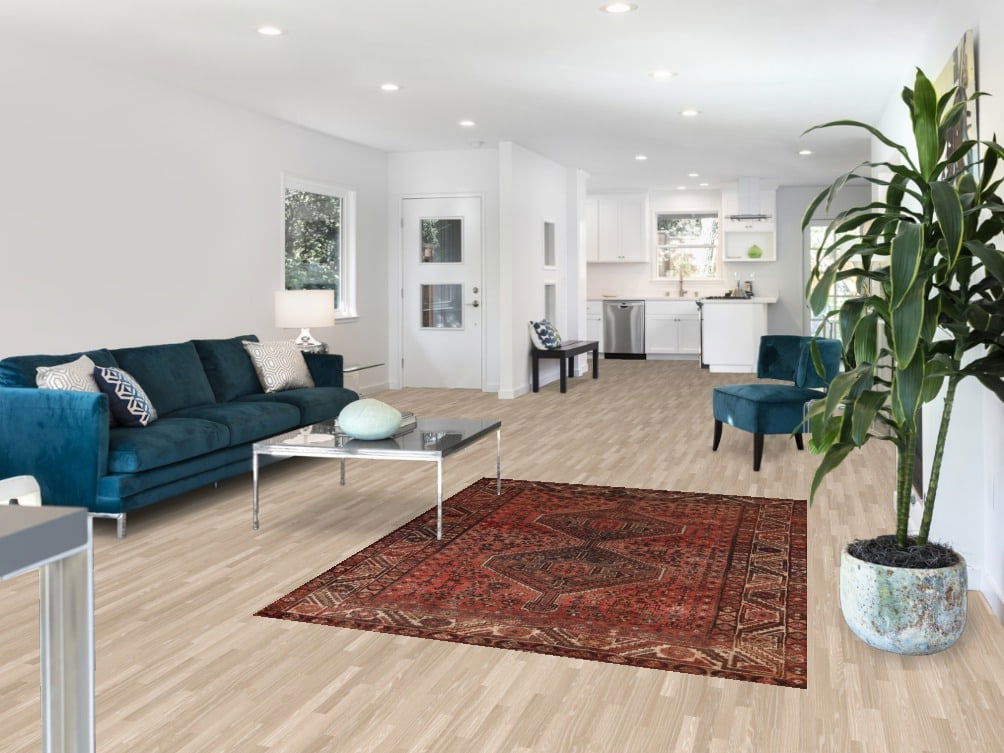 Antique Vegetable Dye Qashqai Persian Rug 5x6 - 2