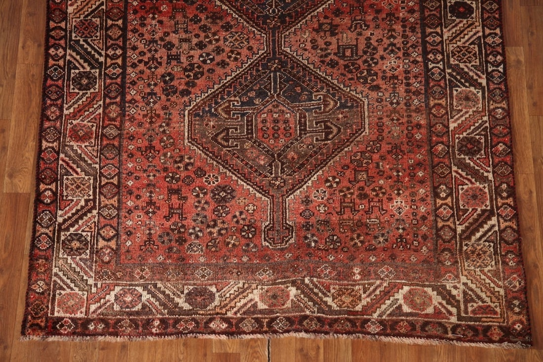 Antique Vegetable Dye Qashqai Persian Rug 5x6 - 6