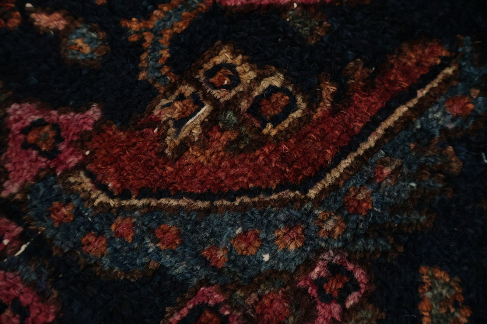 Pre-1900 Antique Bibikabad Persian Vegetable Dye Rug 12x22 - 10