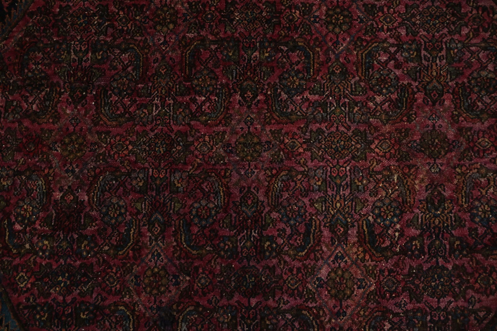 Pre-1900 Antique Bibikabad Persian Vegetable Dye Rug 12x22 - 6