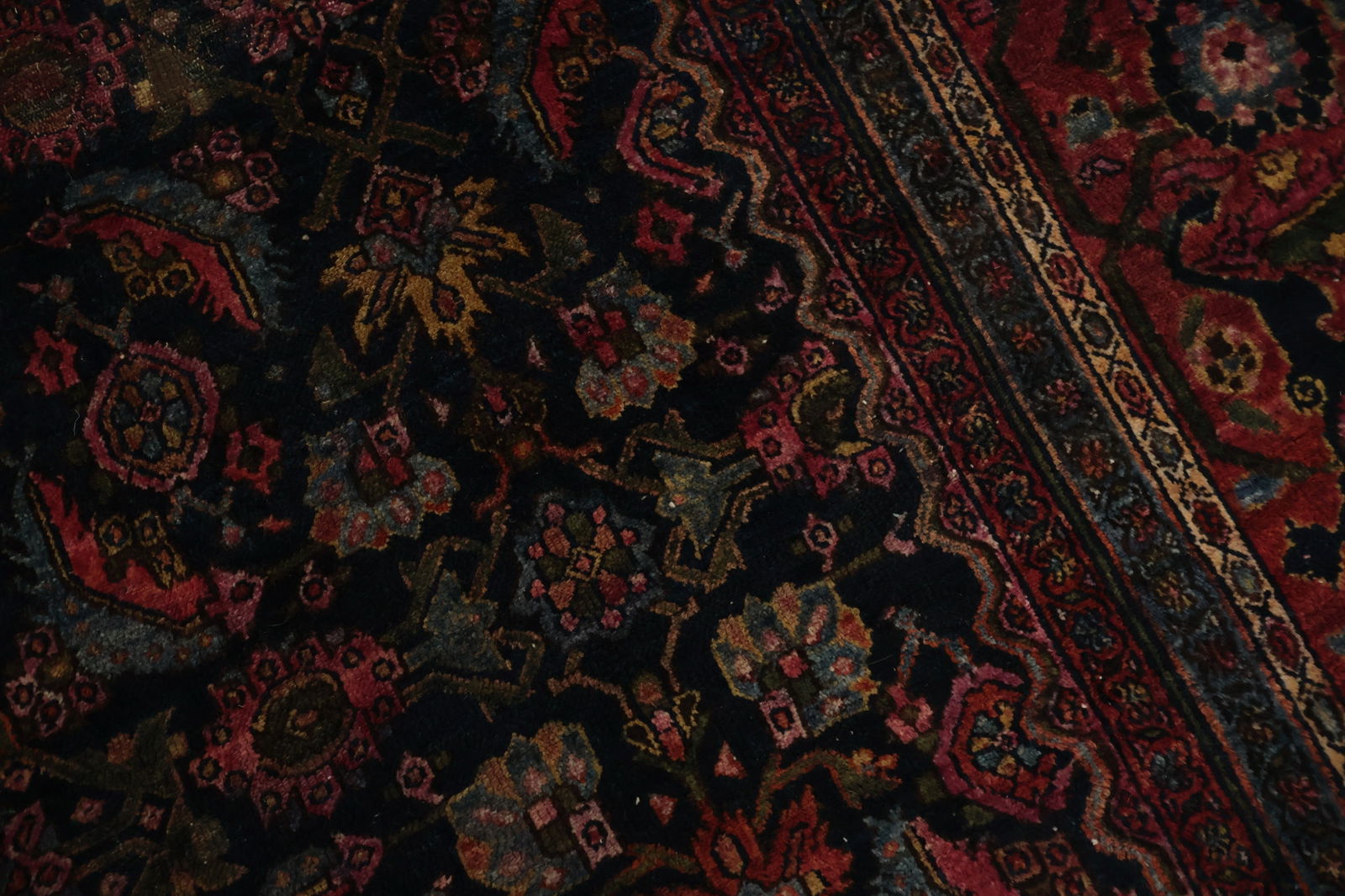 Pre-1900 Antique Bibikabad Persian Vegetable Dye Rug 12x22 - 8