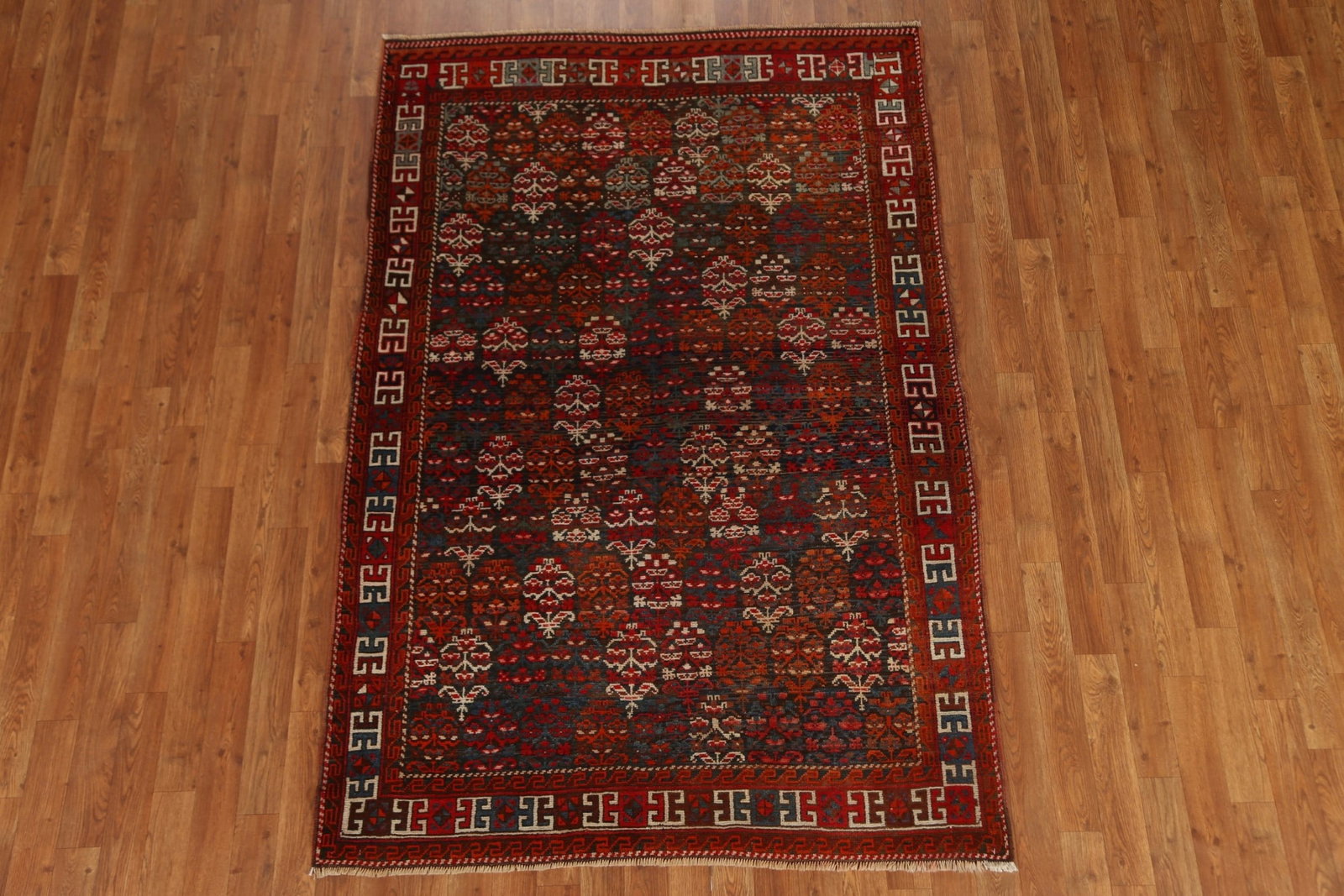 Pre-1900 Antique Kazak Vegetable Dye Oriental Rug 4x7 - 15