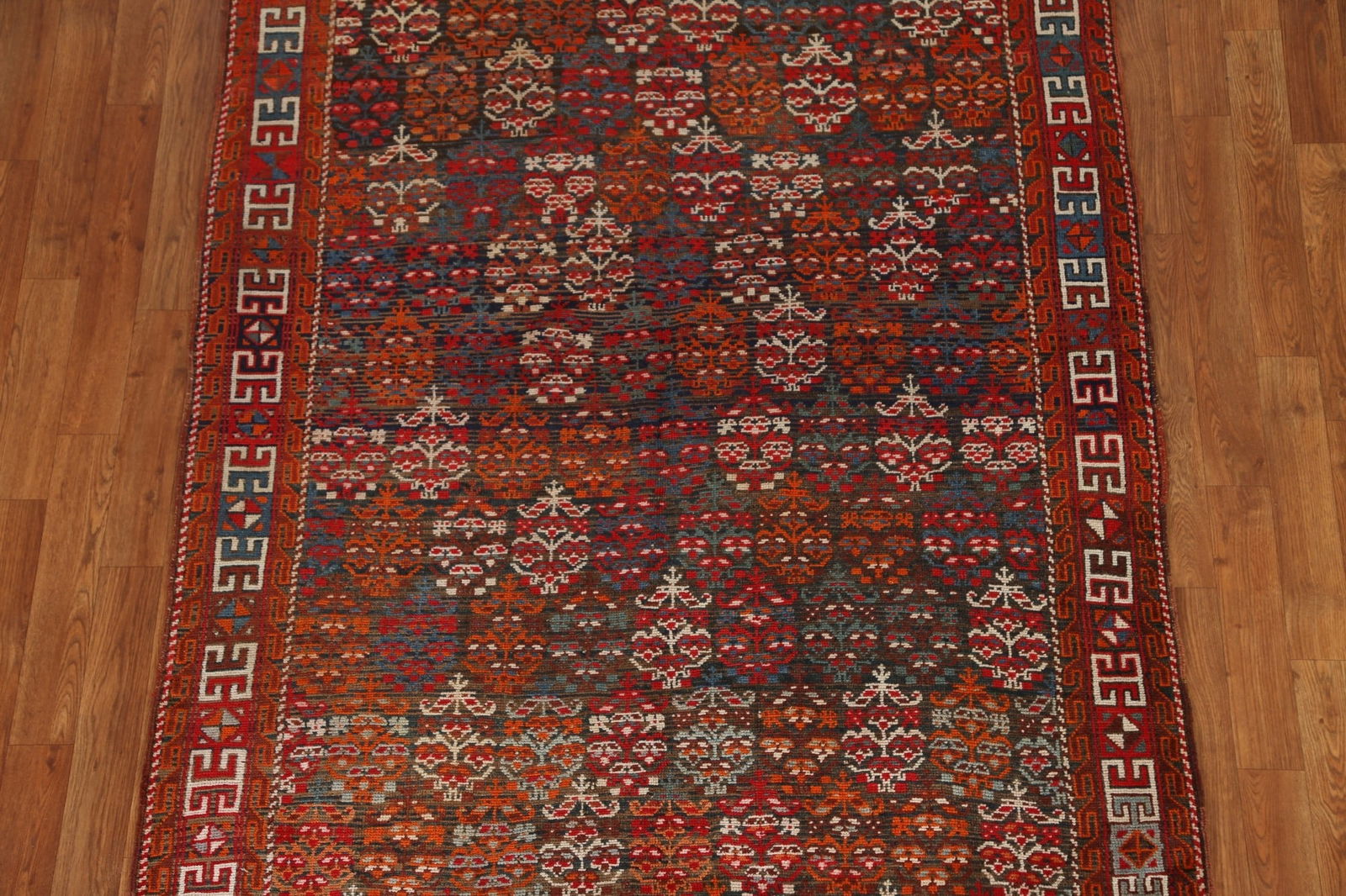 Pre-1900 Antique Kazak Vegetable Dye Oriental Rug 4x7 - 4