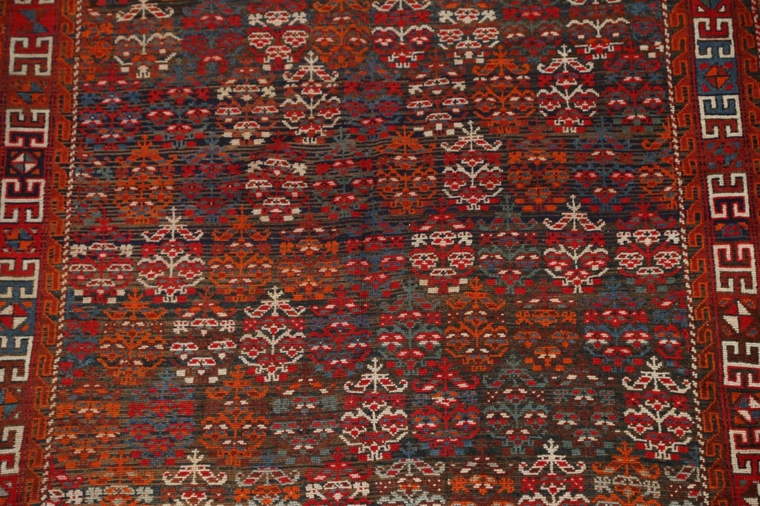Pre-1900 Antique Kazak Vegetable Dye Oriental Rug 4x7 - 5