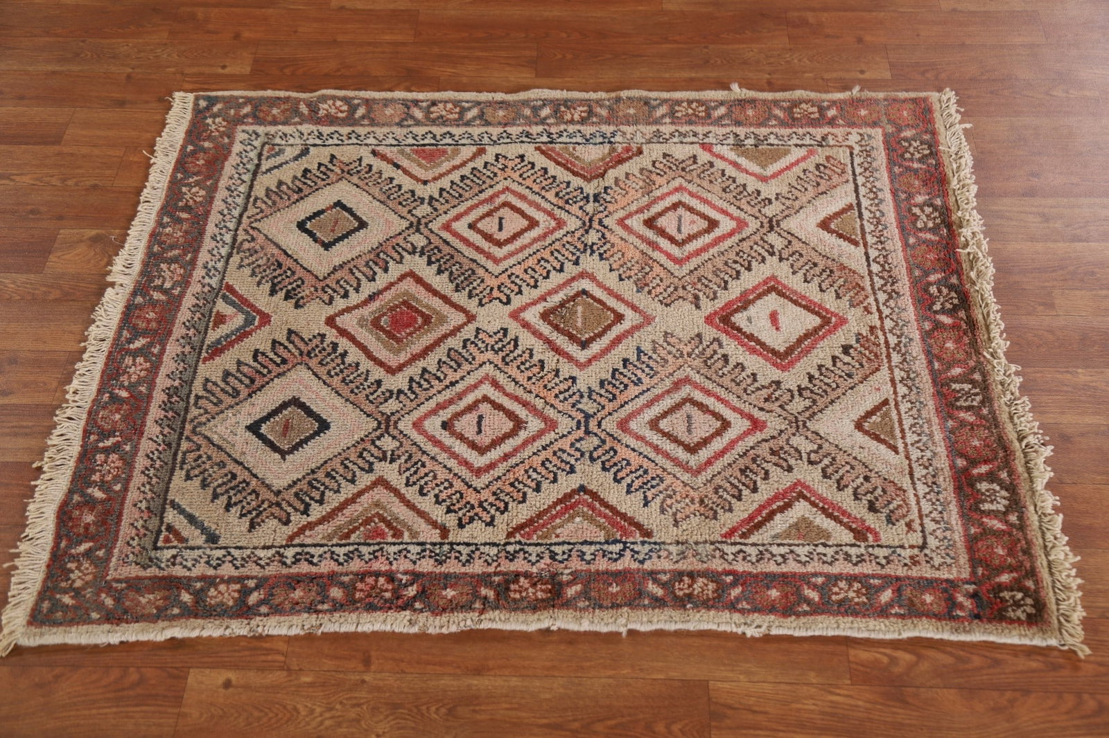 Antique Vegetable Dye Sultanabad Persian Rug 3x4 - 14