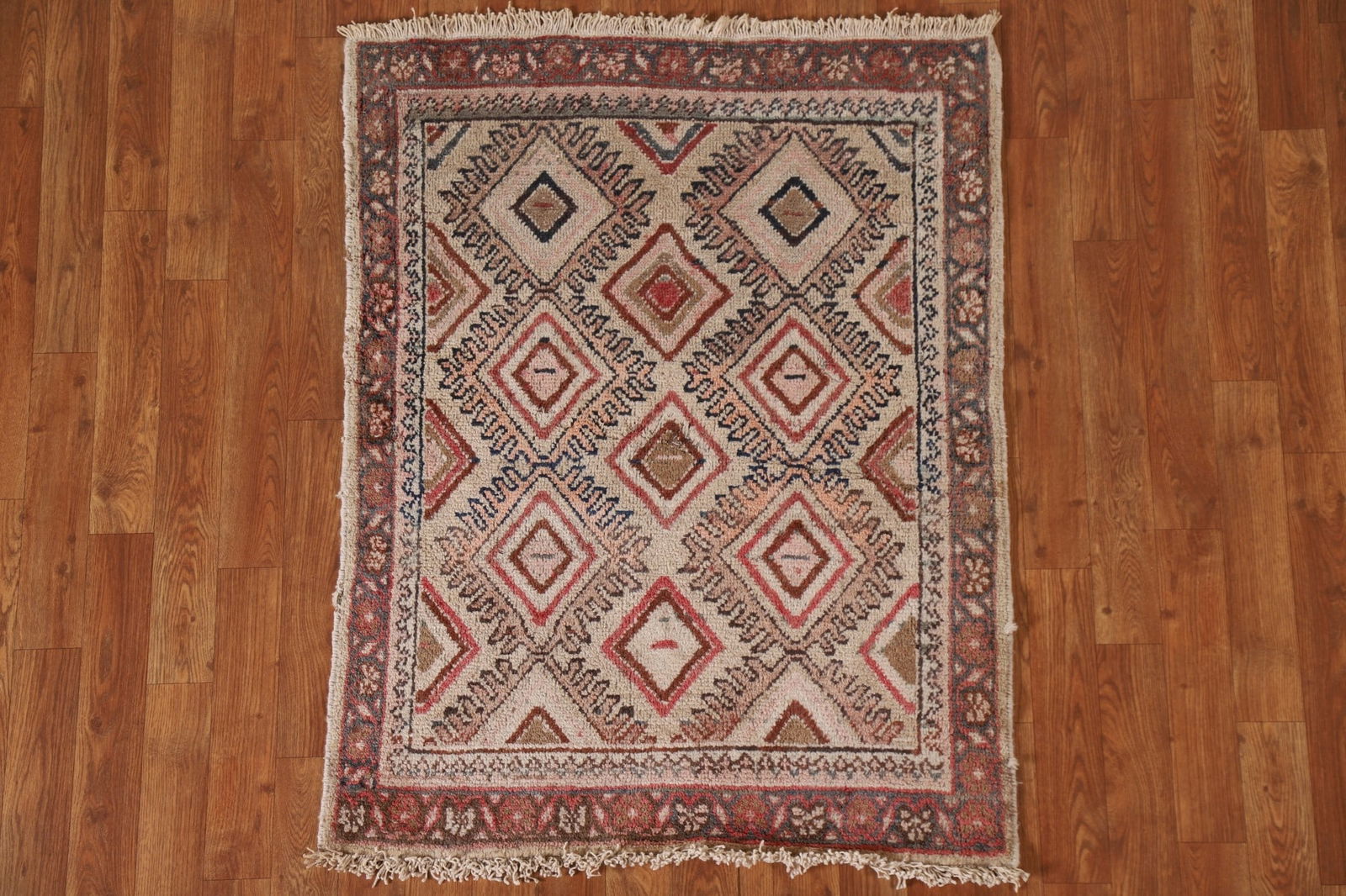 Antique Vegetable Dye Sultanabad Persian Rug 3x4 - 3