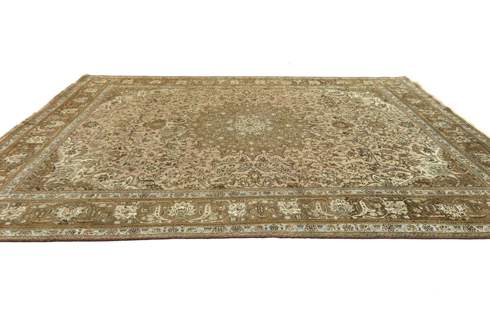 Light Peach Semi Antique Classic Floral 10X13 Vintage Oriental Rug - 5