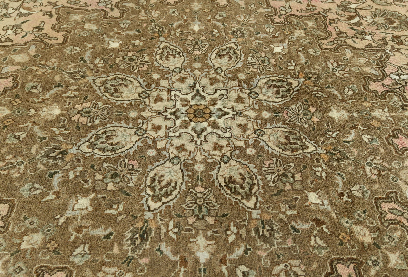 Light Peach Semi Antique Classic Floral 10X13 Vintage Oriental Rug - 6
