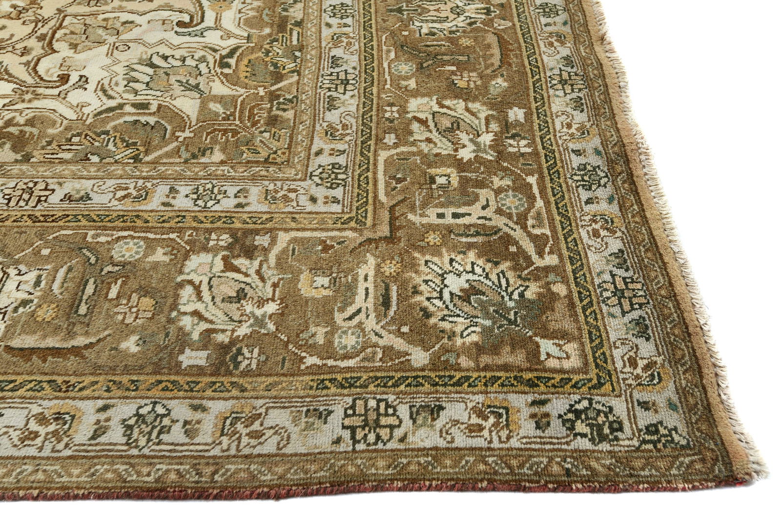 Light Peach Semi Antique Classic Floral 10X13 Vintage Oriental Rug - 9