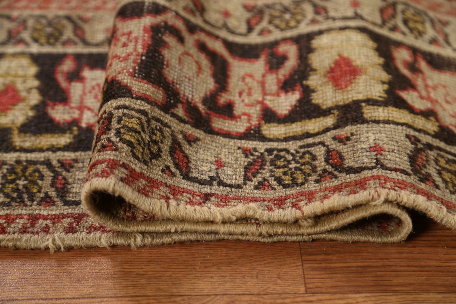 Pre-1900 Antique Vegetable Dye Oushak Turkish Rug 4x6 - 11