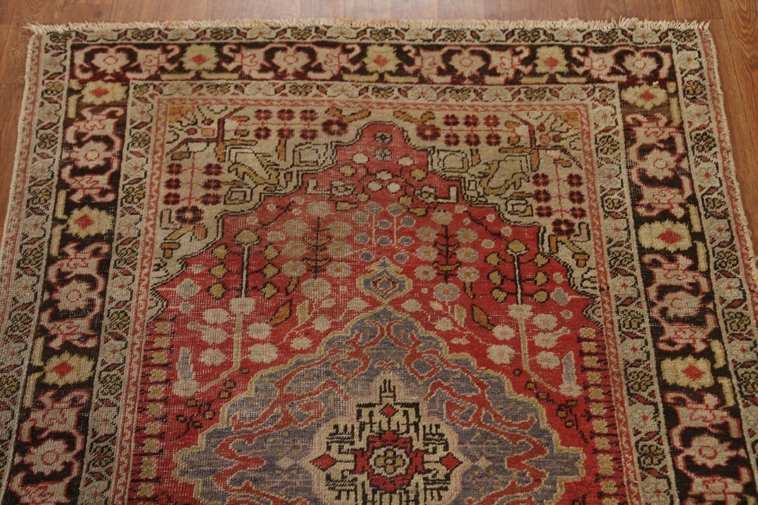 Pre-1900 Antique Vegetable Dye Oushak Turkish Rug 4x6 - 12