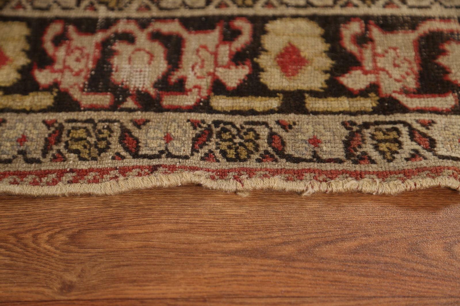 Pre-1900 Antique Vegetable Dye Oushak Turkish Rug 4x6 - 19