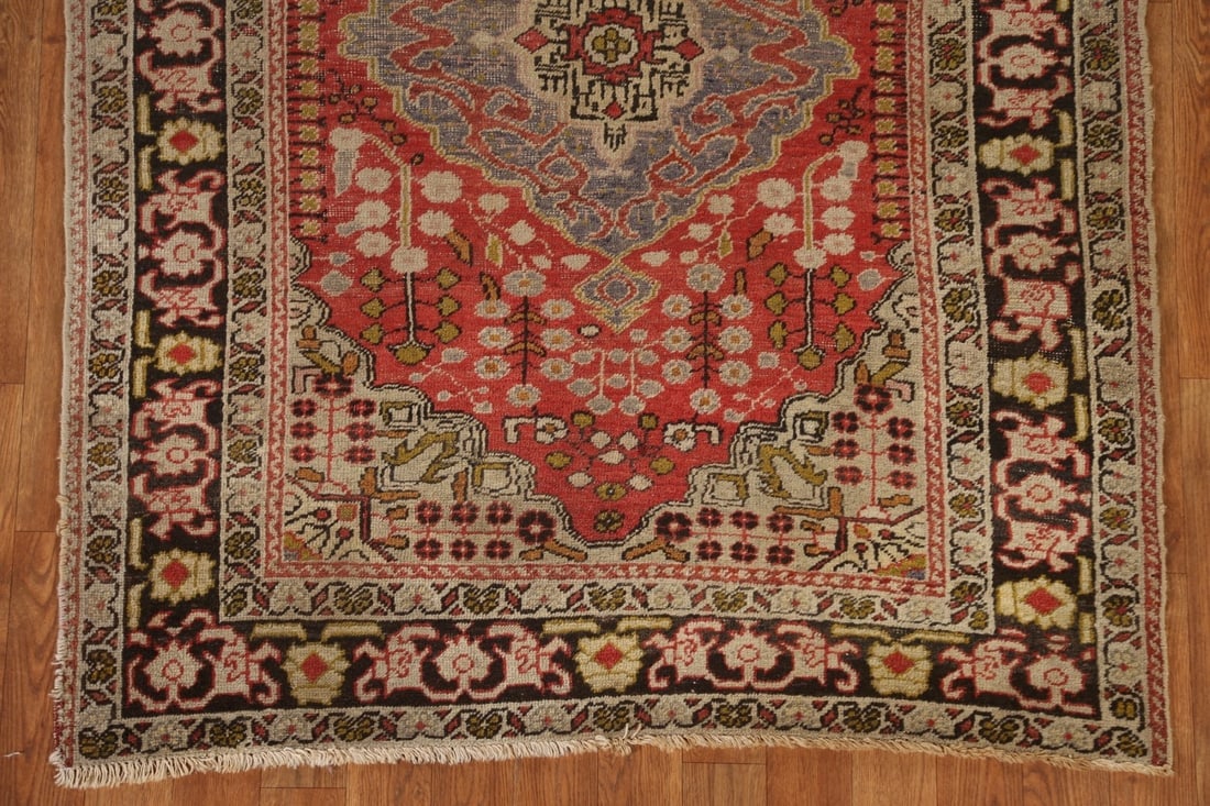 Pre-1900 Antique Vegetable Dye Oushak Turkish Rug 4x6 - 6