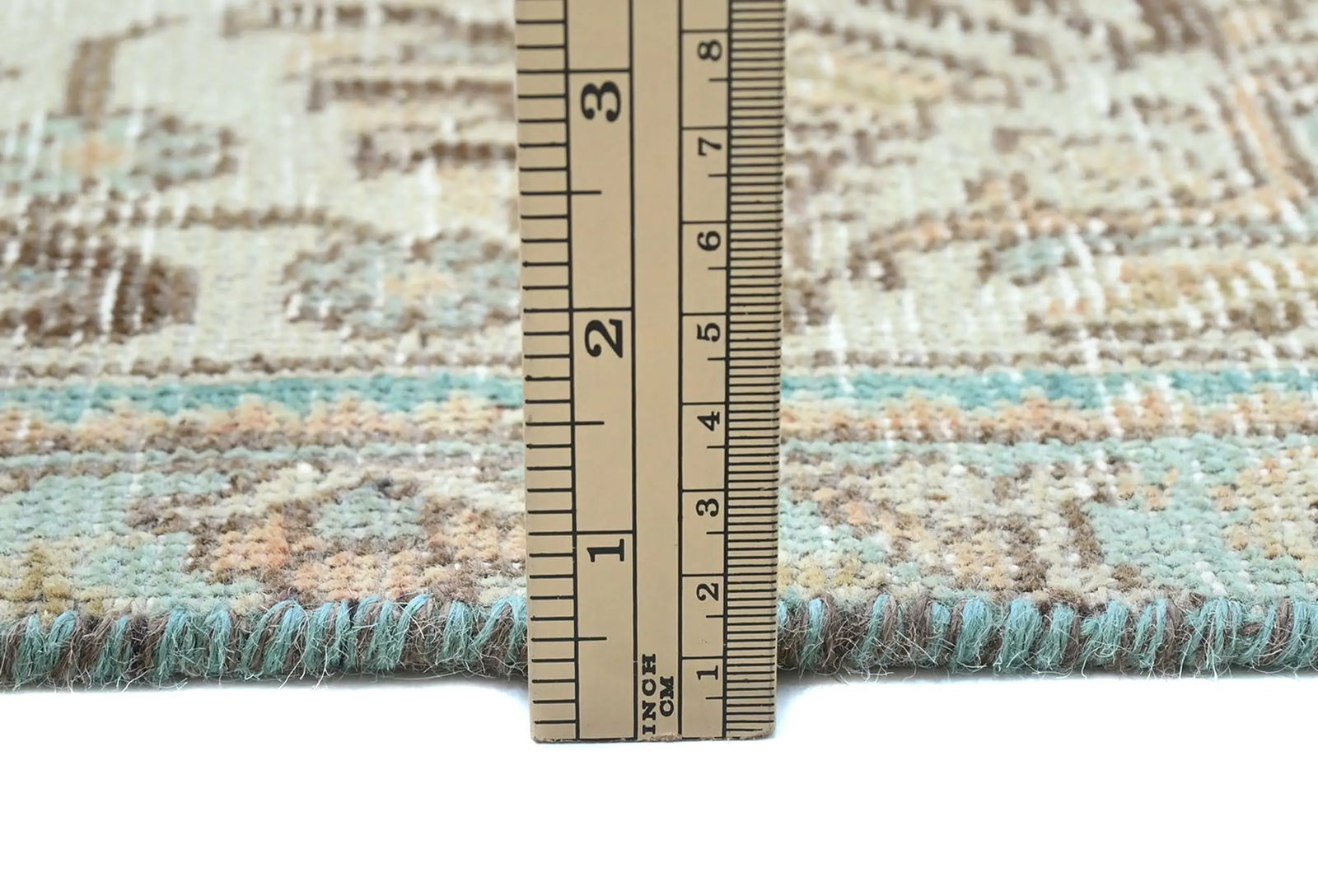 Semi Antique Muted Light Peach Floral 8X11 Distressed Vintage Oriental Rug - 8