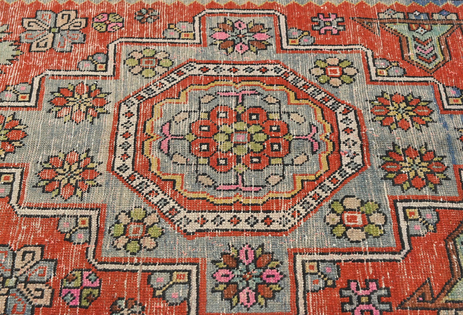 Semi Antique Tribal Pictorial 4'5X9'4 Vintage Runner Oriental Rug - 6