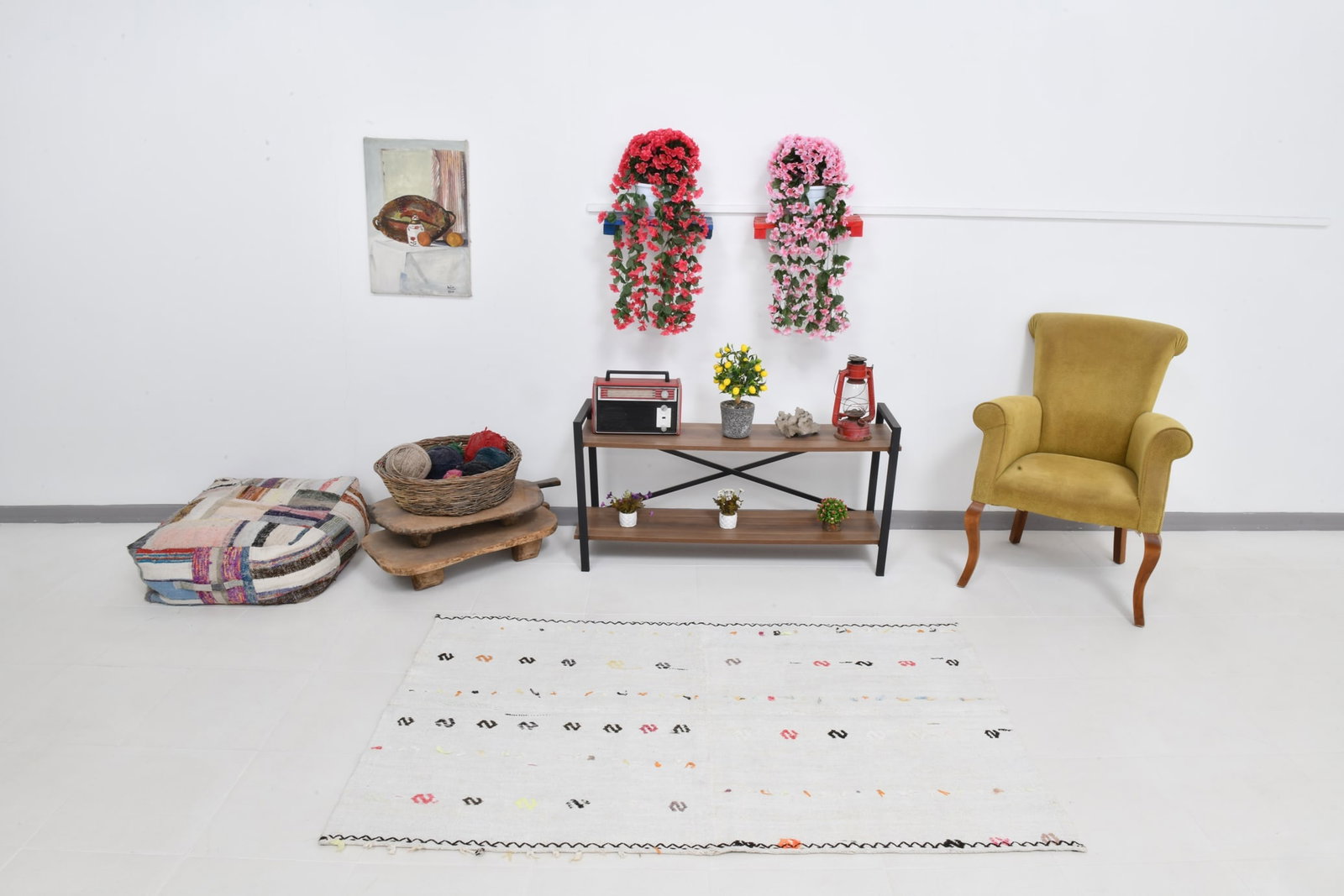 3'8'' x 6'0'' Handmade Vintage Wool Rug - 1754 - 5