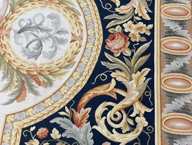 Vintage Neddlepoint Aubussan Rug-FA - 8