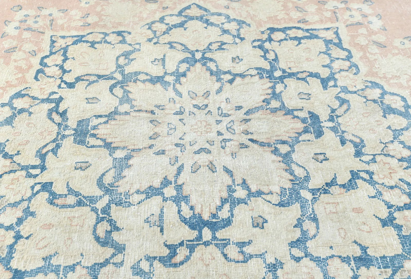 Antique Muted Rust Floral 8X12 Distressed Vintage Oriental Rug - 5