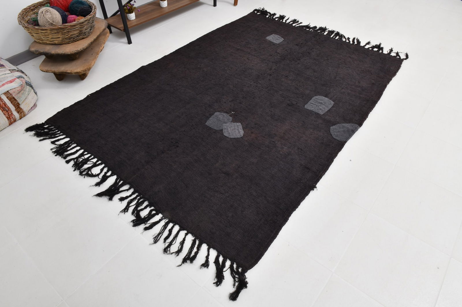 5'5'' x 7'5'' Turkish Vintage Hemp Rug - 52665 - 7