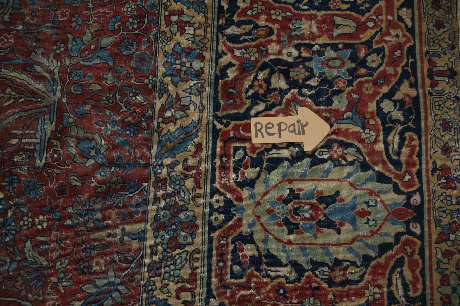 Pre-1900 Antique Tabriz Vegetable Dye Persian Large Rug 13x18 - 17