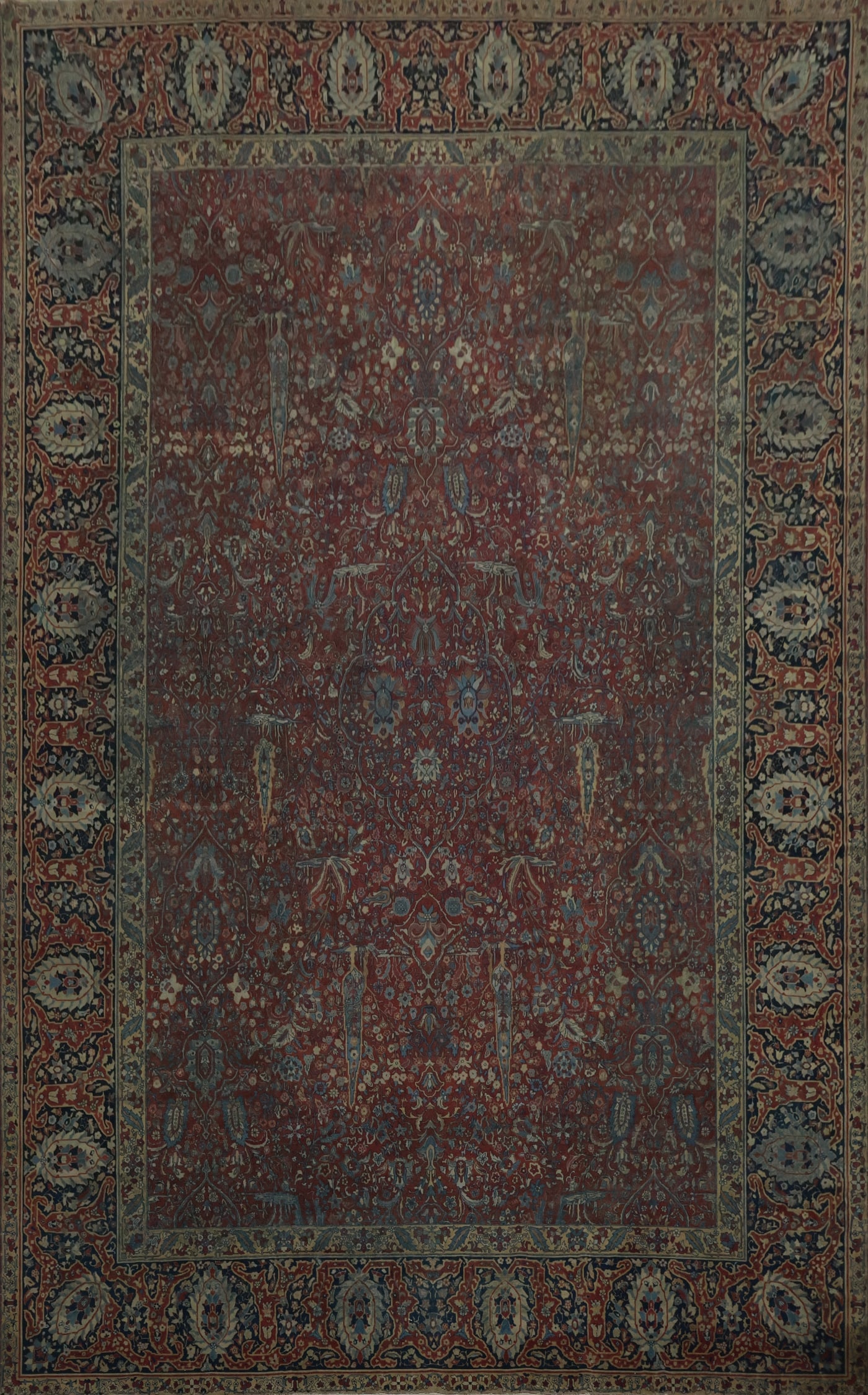 Pre-1900 Antique Tabriz Vegetable Dye Persian Large Rug 13x18 (1 of 20)