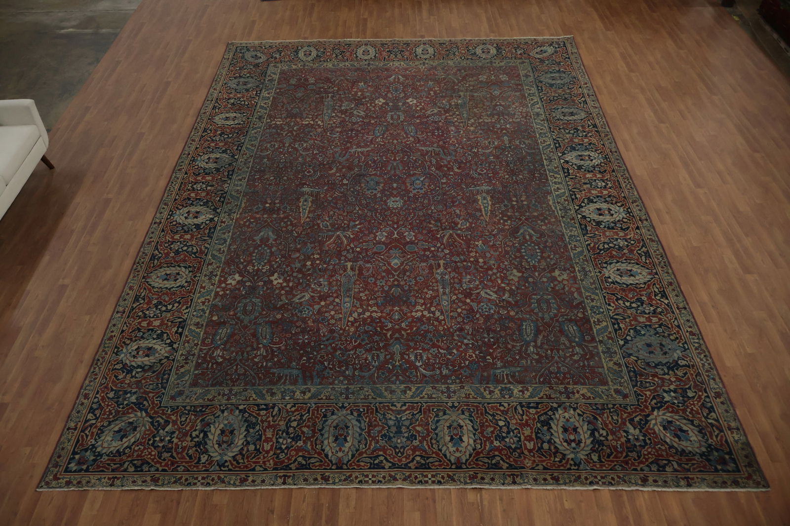 Pre-1900 Antique Tabriz Vegetable Dye Persian Large Rug 13x18 - 2