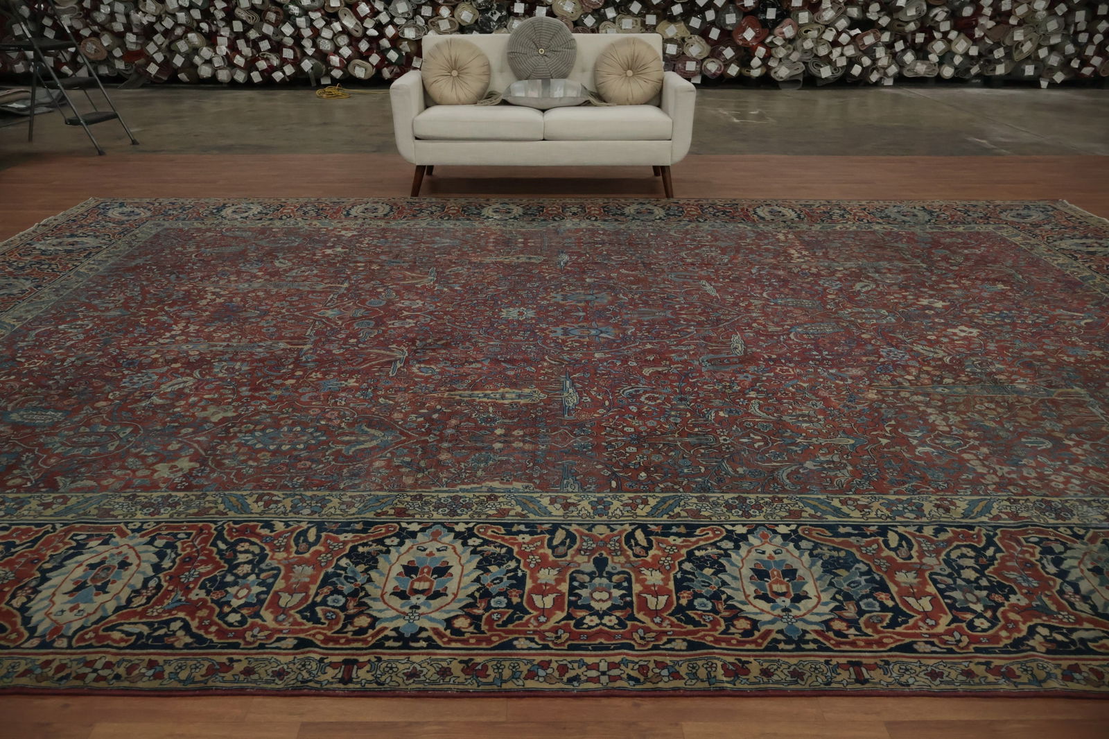 Pre-1900 Antique Tabriz Vegetable Dye Persian Large Rug 13x18 - 3