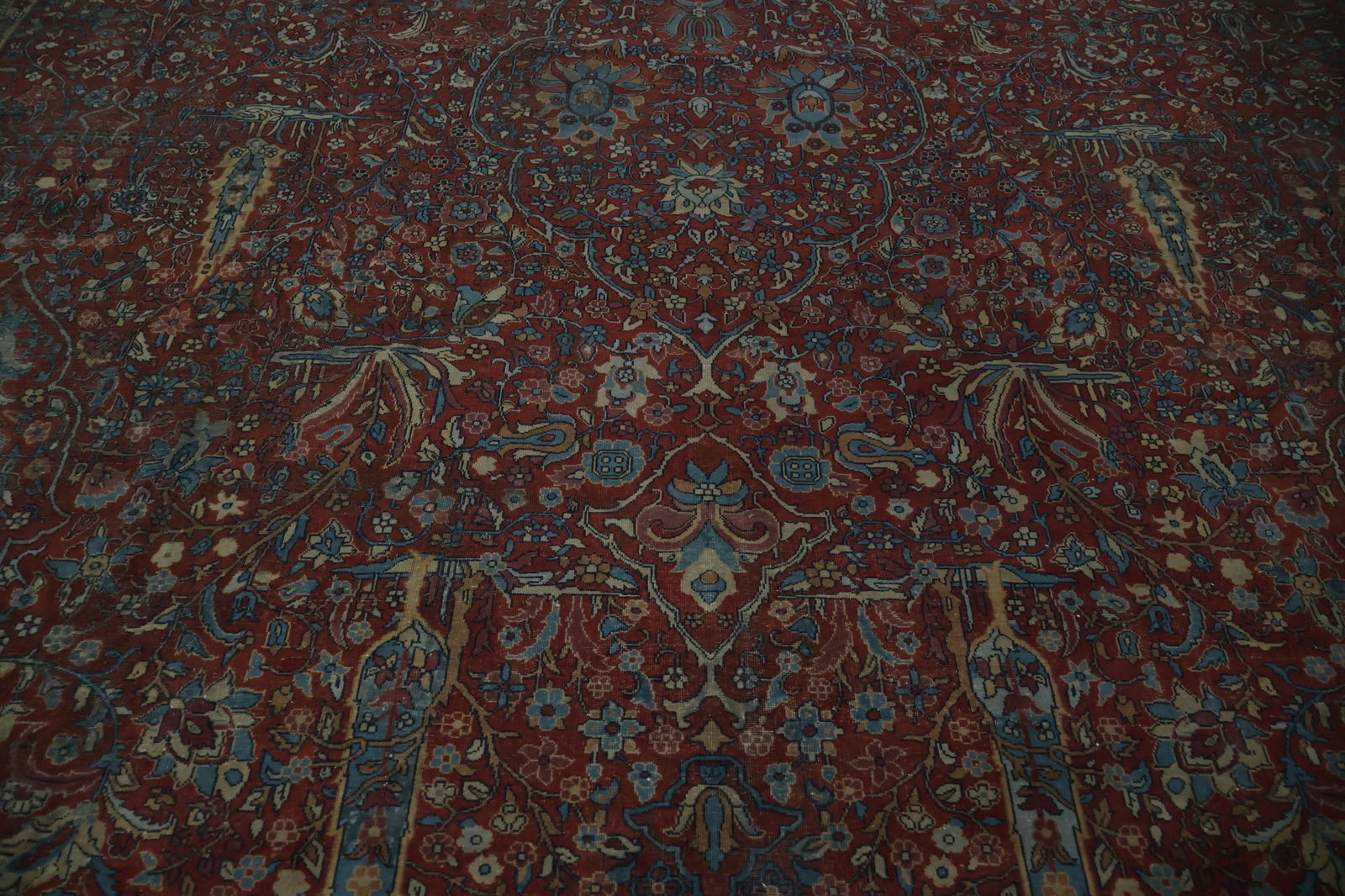 Pre-1900 Antique Tabriz Vegetable Dye Persian Large Rug 13x18 - 6