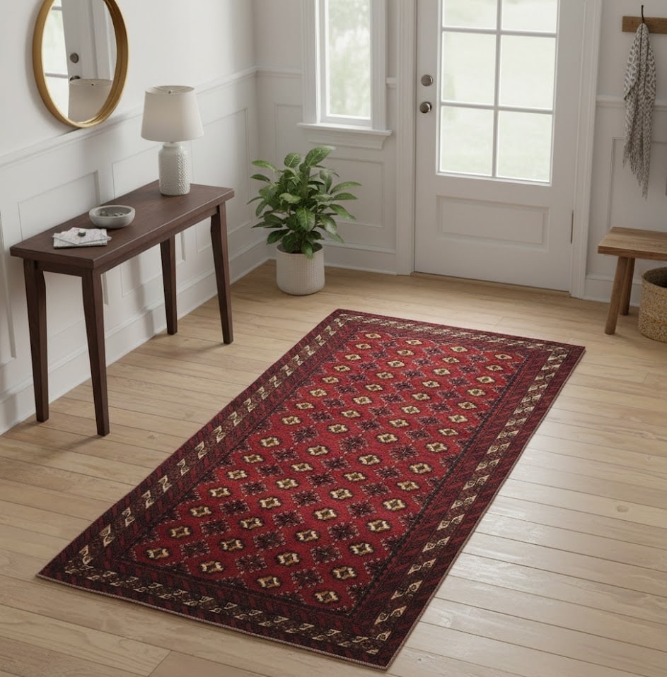 Vintage Red Tribal 3'6X6'8 Balouch Persian Rug - 2