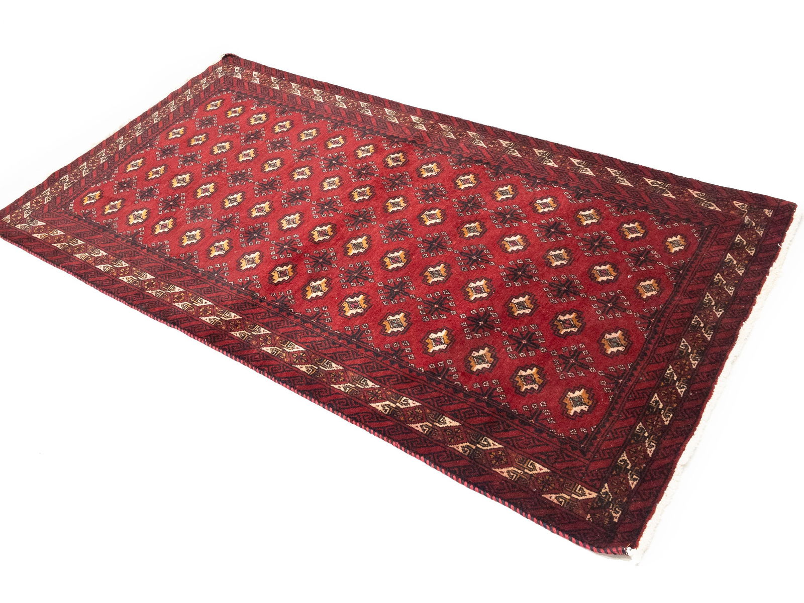 Vintage Red Tribal 3'6X6'8 Balouch Persian Rug - 4
