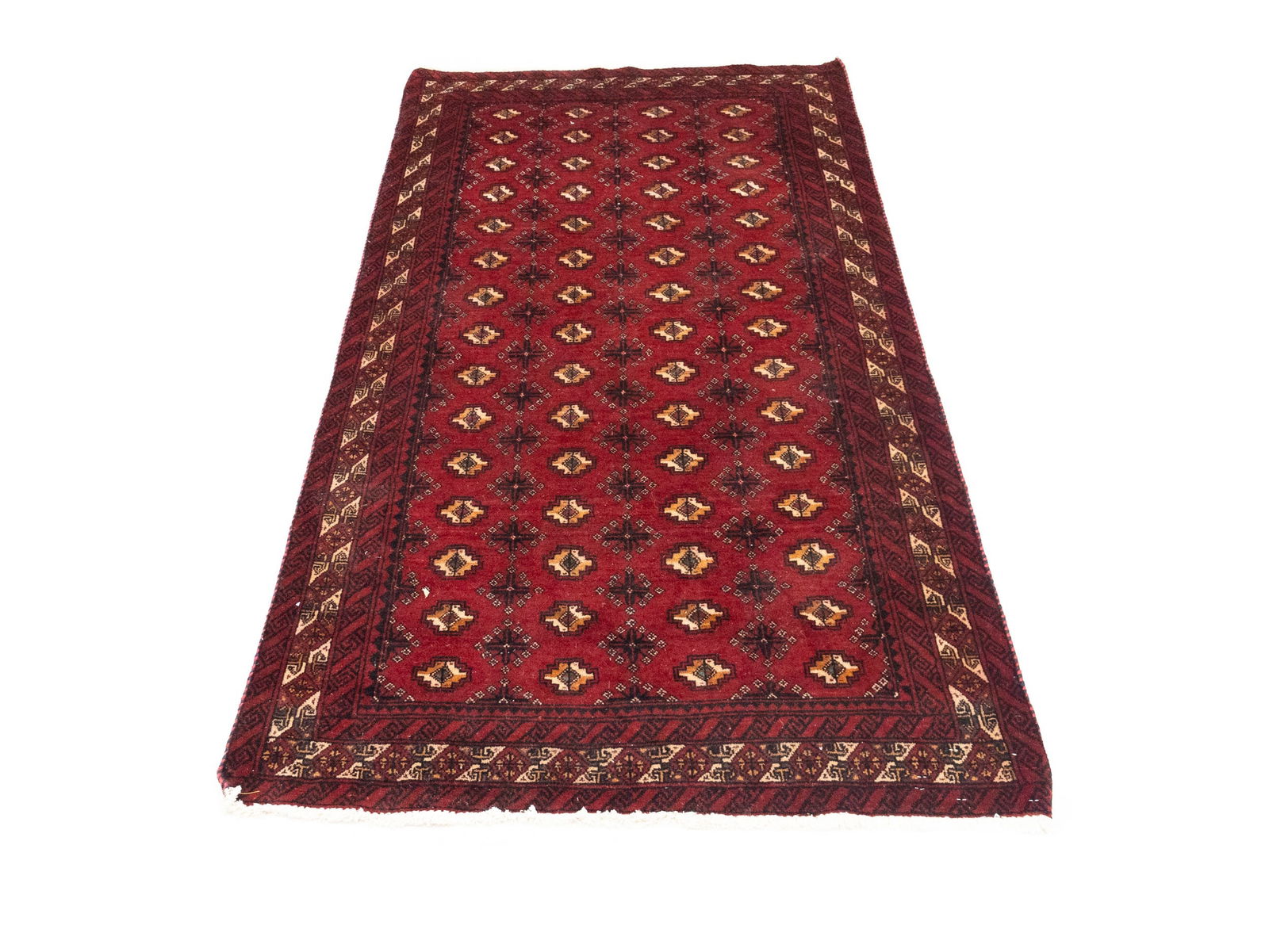 Vintage Red Tribal 3'6X6'8 Balouch Persian Rug - 6