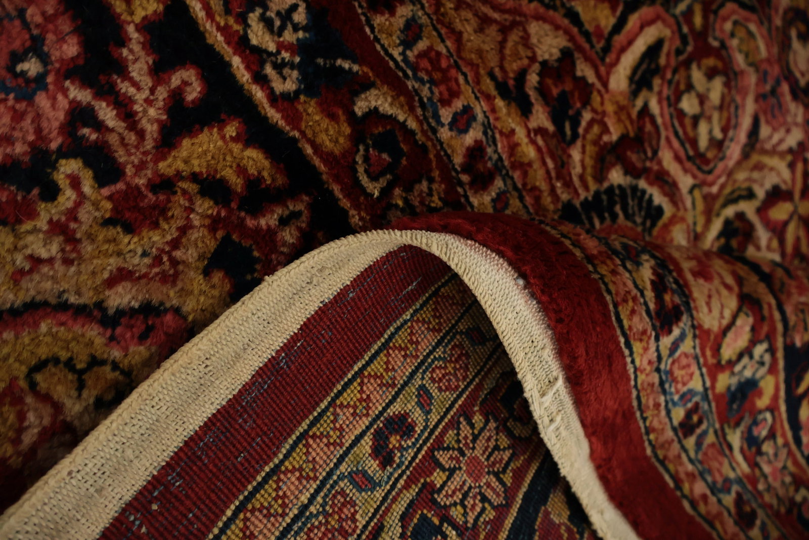 Pre-1900 Antique Mahal Vegetable Dye Persian Large Rug 10x14 - 17