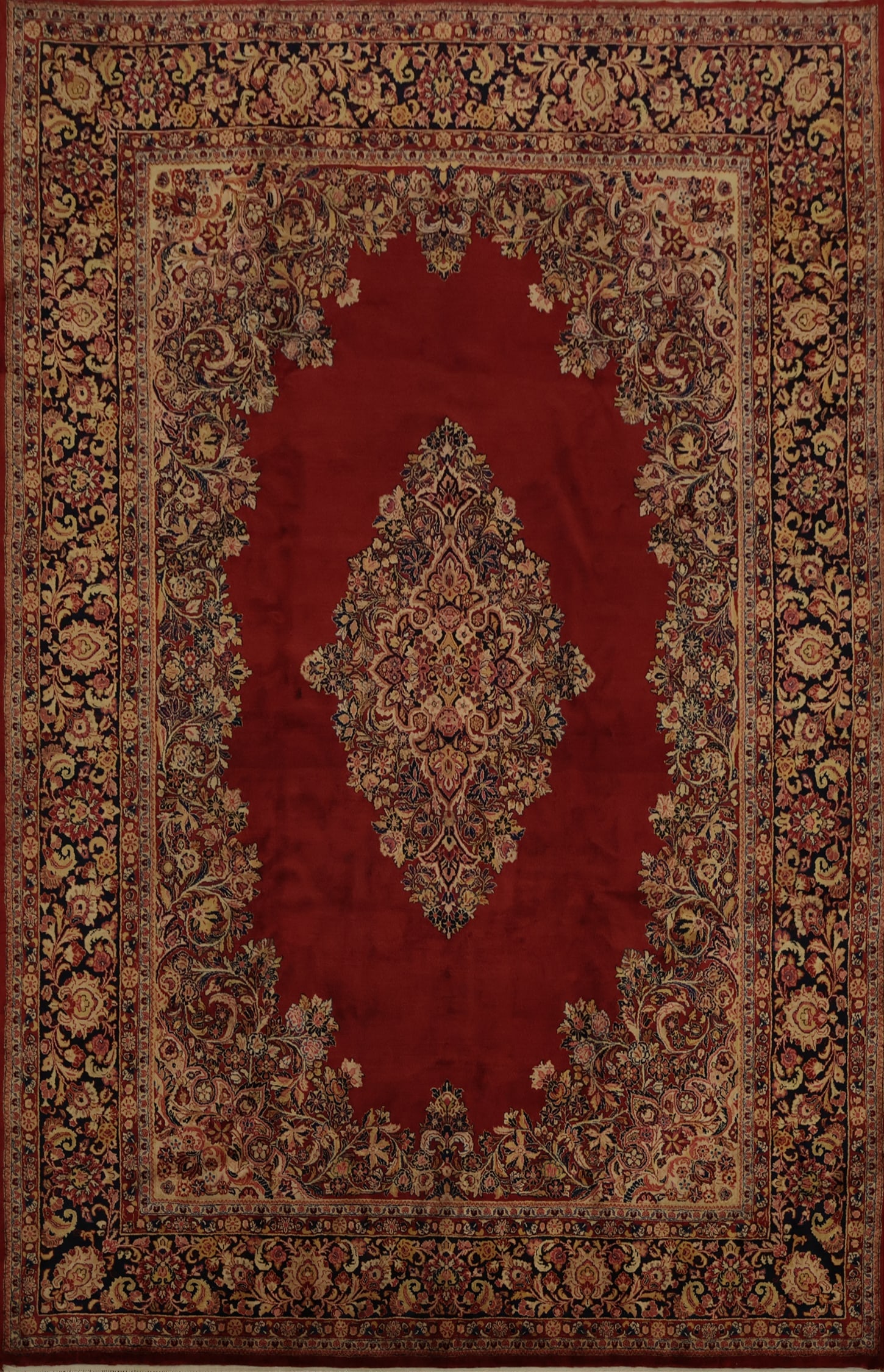 Pre-1900 Antique Mahal Vegetable Dye Persian Large Rug 10x14 (1 of 19)
