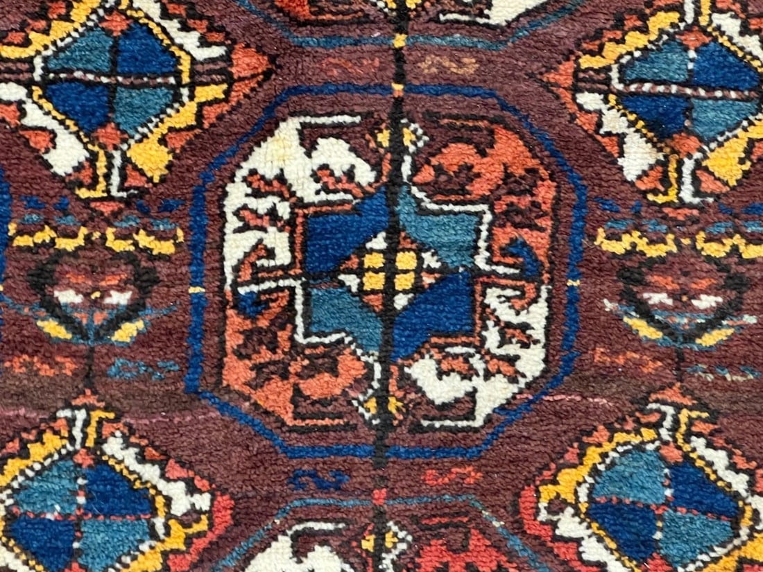 Antique Persian Tribal Balouch Hand-Knotted Brown Wool Geometric Rug 4'4" x 8'7" - 6