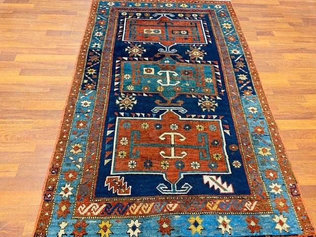 Antique Kazak Caucasian rug-3371 - 3