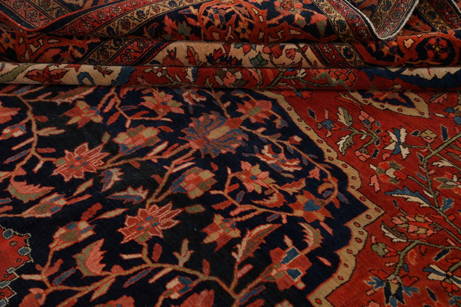 Pre-1900 Antique Vegetable Dye Sarouk Farahan Persian Area Rug 9x12 - 18