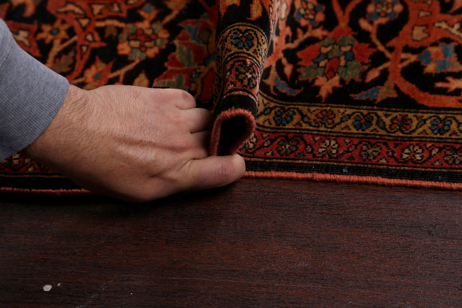 Pre-1900 Antique Vegetable Dye Sarouk Farahan Persian Area Rug 9x12 - 20