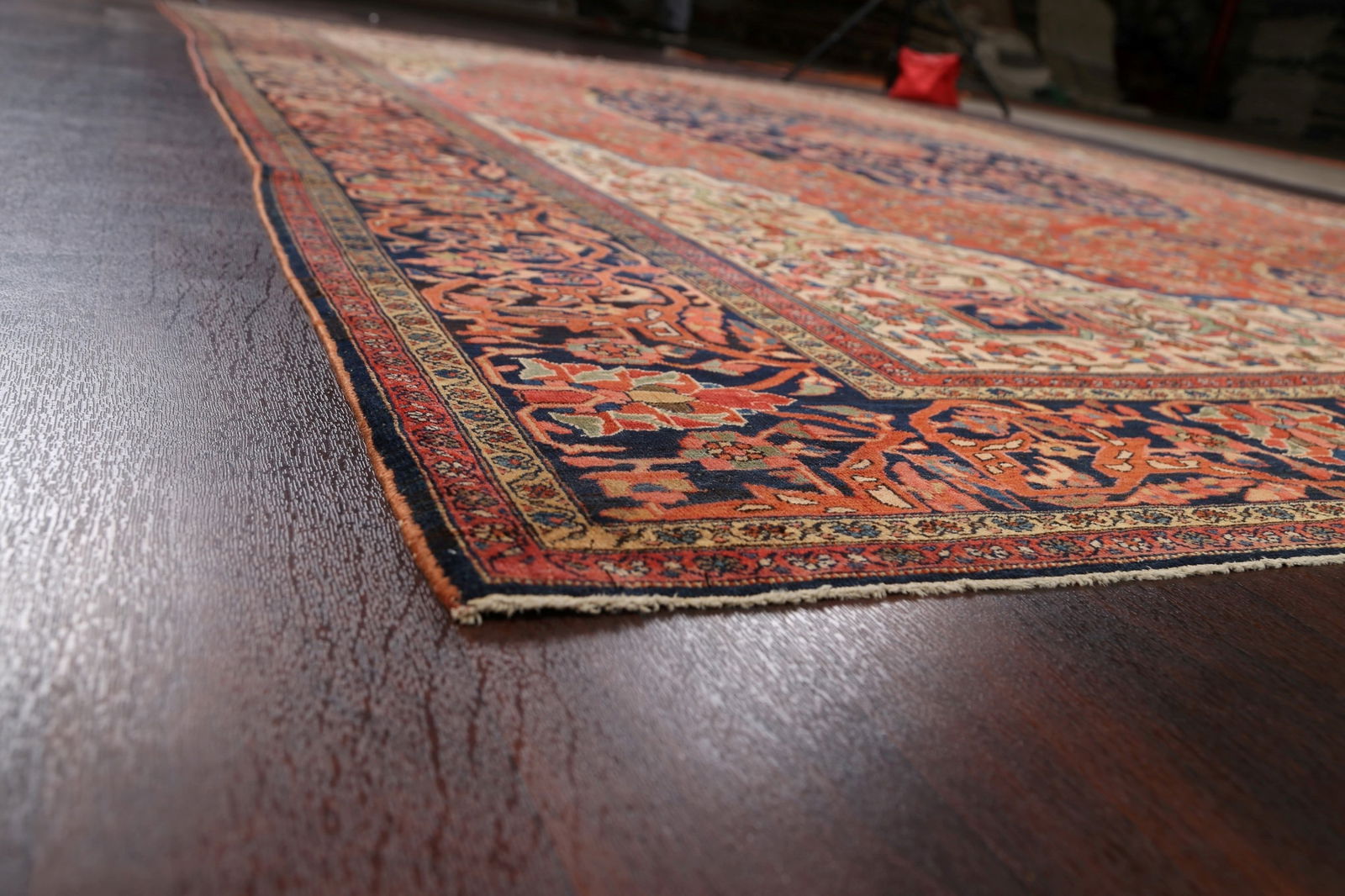 Pre-1900 Antique Vegetable Dye Sarouk Farahan Persian Area Rug 9x12 - 6